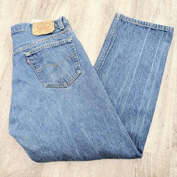 Vintage 1995 Levi's 501 Jeans Mens Tag 36x30 Button-Fly 501-0000 USA Made 33x28 - Picture 8 of 9